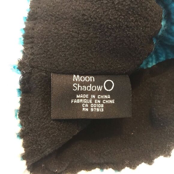 Moon Shadow Aqua Blue Knit Beanie Hat with Big Pom Pom - Picture 5 of 6